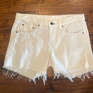 rag & bone white denim shorts.